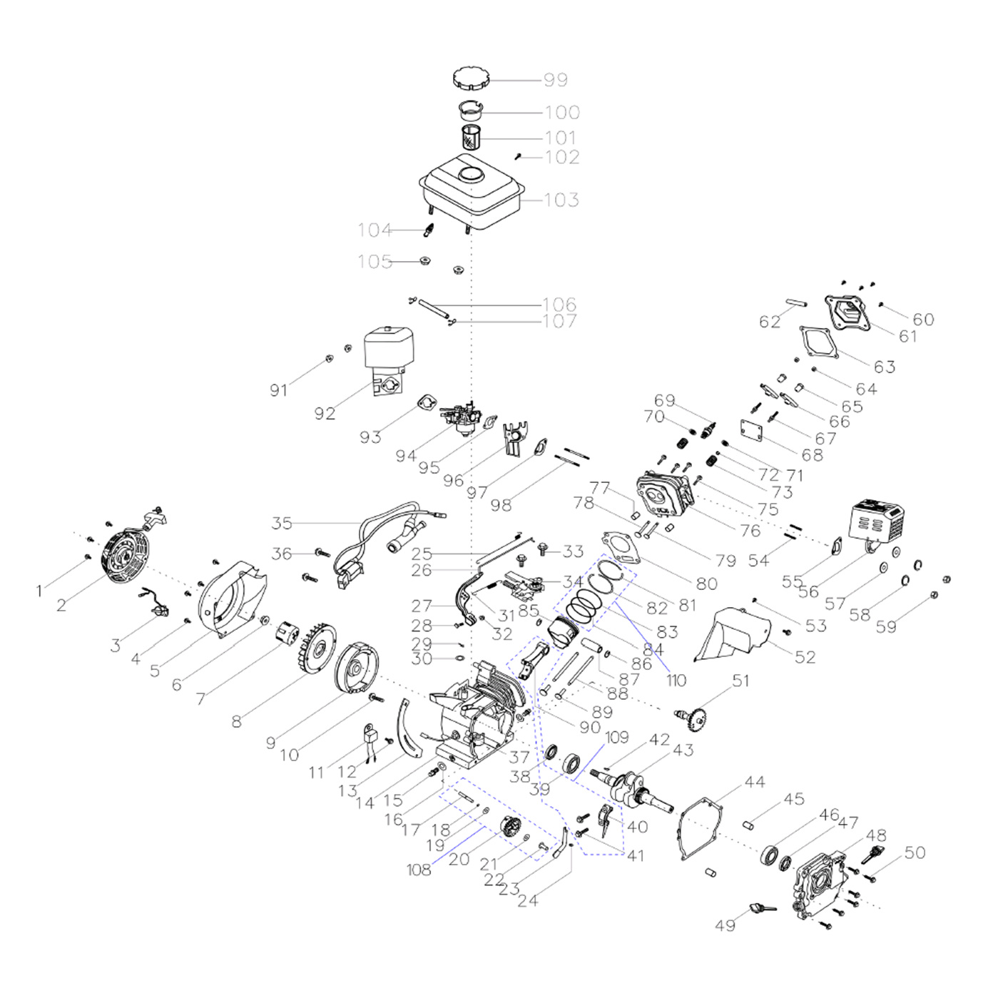 Мотоблок бензиновый с ВОМ МТШ-500