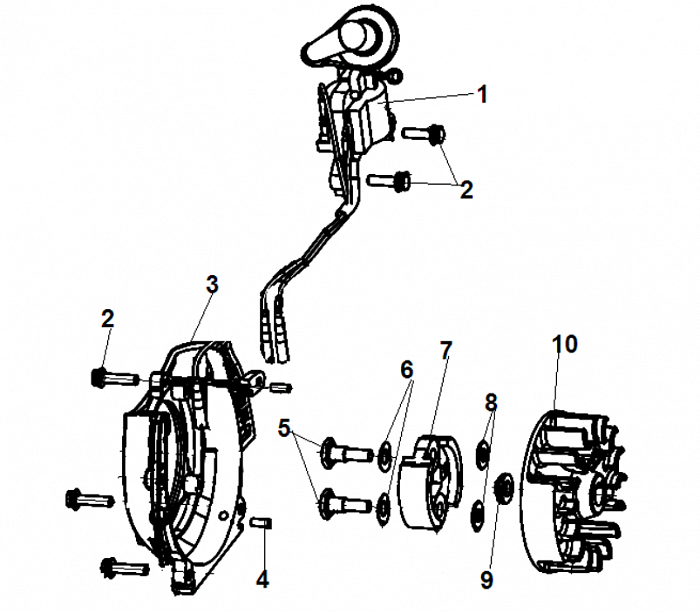 2 МАХОВИК - МАГНЕТО - СЦЕПЛЕНИЕ ТРИММЕР CHAMPION Т275-2