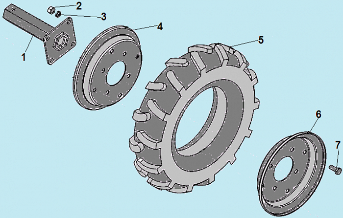 7 КОЛЕСА МОТОБЛОК CHAMPION DC1163E